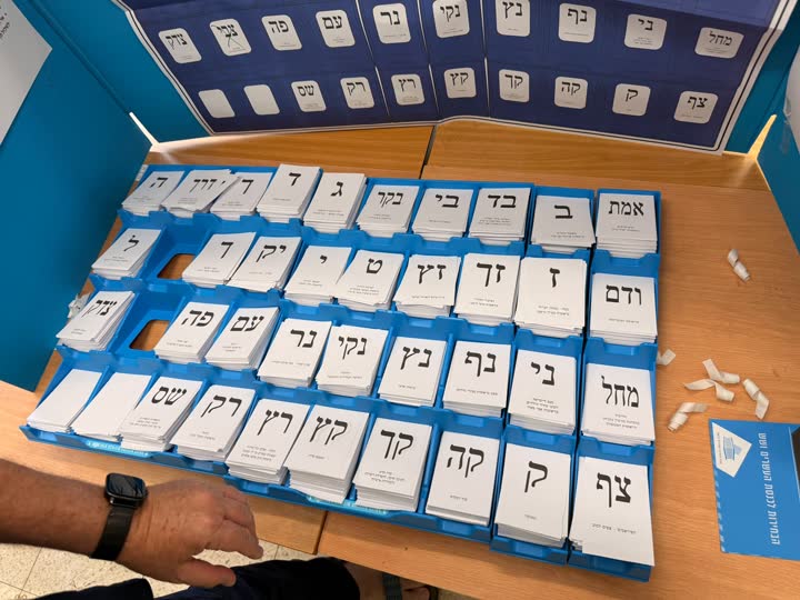 עמדת פתקי ההצבעה בקלפי