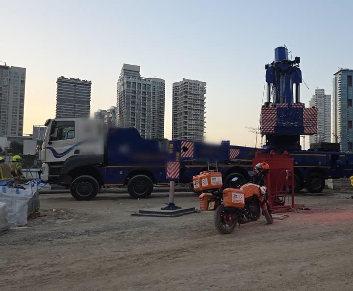 זירת תאונת העבודה באתר הבנייה
