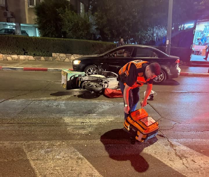זירת תאונת הדרכים בפתח תקווה