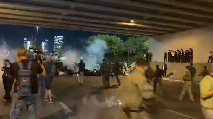 זירת ההפגנה והעימותים סמוך לבני ברק