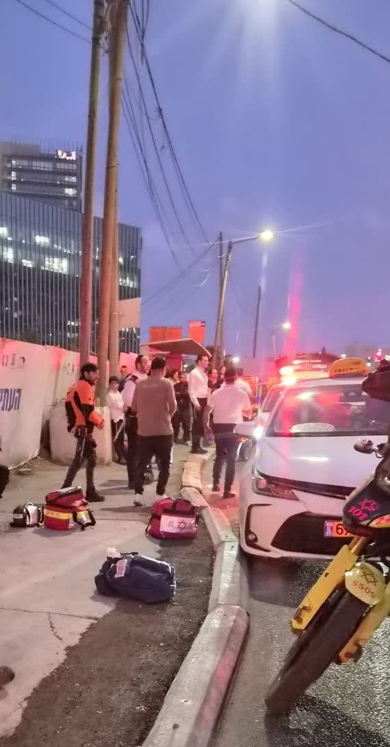 זירת האירוע הרפואי ברחוב בירושלים